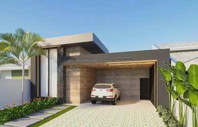 Imagem: A casa em condomínio possui 3 Dormitórios, 1 Banheiro, 2 Vagas