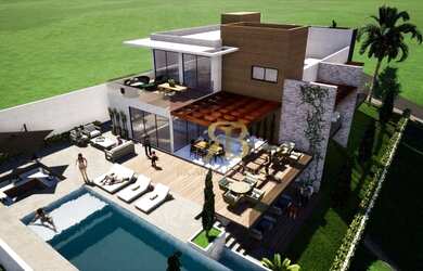 Imagem: A casa em condomínio possui 4 Dormitórios, 4 Banheiros, 5