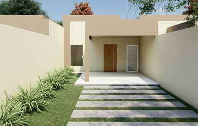 Imagem: A casa possui 3 Dormitórios, 2 Banheiros, 2 Vagas na garagem