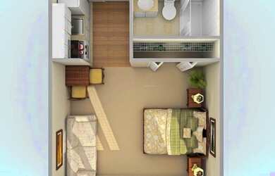 Imagem: A kitnet possui 1 Dormitório, 1 Banheiro e 20m² de Área e