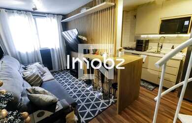 Imagem: O apartamento na cobertura possui 2 Dormitórios, 2 Banheiros