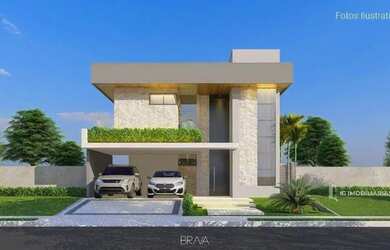 Imagem: A casa em condomínio possui 4 Dormitórios, 4 Banheiros, 4