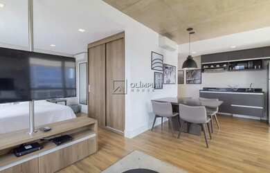 Imagem: O apartamento possui 1 Dormitório, 1 Banheiro, 1 Vaga na garagem