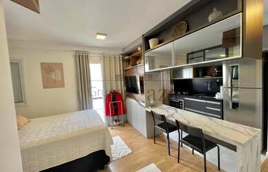 Imagem: O apartamento possui 1 Dormitório, 1 Banheiro, 1 Vaga na garagem