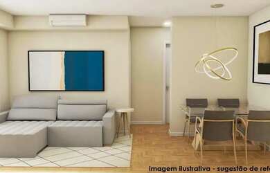 Imagem: O apartamento possui 1 Dormitório, 1 Banheiro, 1 Vaga na garagem