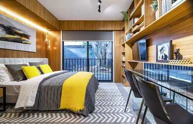 Imagem: A kitnet possui 1 Dormitório, 1 Banheiro, 32m² de Área e