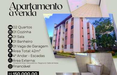 Imagem: O apartamento possui 2 Dormitórios, 1 Banheiro, 1 Vaga na garagem