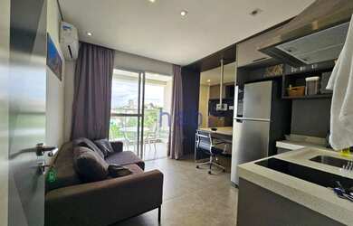 Imagem: O apartamento possui 1 Dormitório, 1 Banheiro, 1 Vaga na garagem