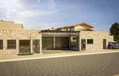 Imagem: A casa possui 3 Dormitórios, 1 Banheiro, 2 Vagas na garagem