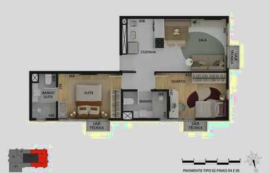 Imagem 4: Apartamento à venda no Aldea Pernambuco com 1 quarto e 34m²