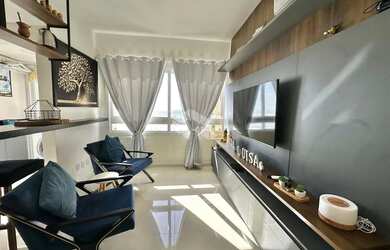 Imagem 3: Apartamento com 2 suítes lavabo, mobiliado e decorado com vista para...