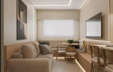 Imagem: O apartamento possui 2 Dormitórios, 1 Banheiro, 1 Vaga na garagem