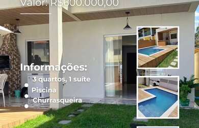 Imagem: A casa em condomínio possui 3 Dormitórios, 2 Banheiros, 2