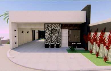 Imagem: A casa possui 2 Dormitórios, 2 Banheiros, 3 Vagas na garagem