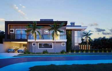 Imagem: A casa possui 5 Dormitórios, 5 Banheiros, 4 Vagas na garagem