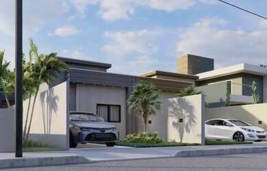 Imagem: A casa possui 3 Dormitórios, 3 Banheiros, 2 Vagas na garagem