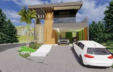 Imagem: A casa em condomínio possui 4 Dormitórios, 5 Banheiros, 4