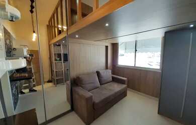 Imagem: O studio possui 1 Dormitório, 1 Banheiro, 19m² de Área e