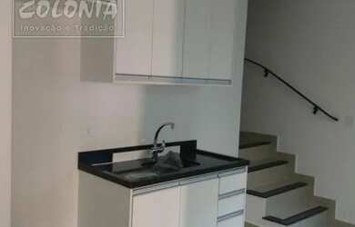 Imagem: O apartamento na cobertura possui 2 Dormitórios, 1 Banheiro