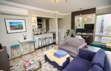 Imagem: O apartamento possui 1 Dormitório, 2 Banheiros, 1 Vaga na garagem