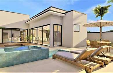 Imagem: A casa possui 4 Dormitórios, 5 Banheiros, 4 Vagas na garagem