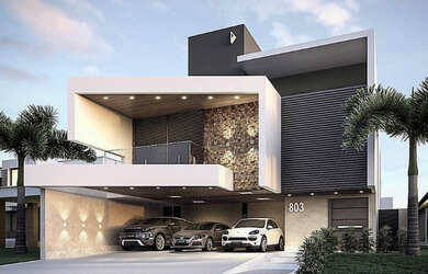 Imagem: A casa em condomínio possui 5 Dormitórios, 5 Banheiros, 5