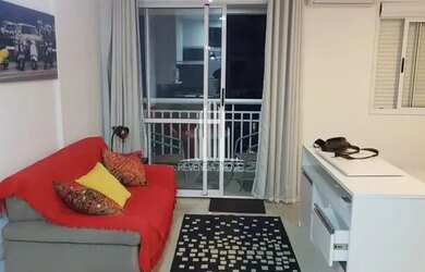 Imagem: O apartamento possui 1 Dormitório, 1 Banheiro, 1 Vaga na garagem