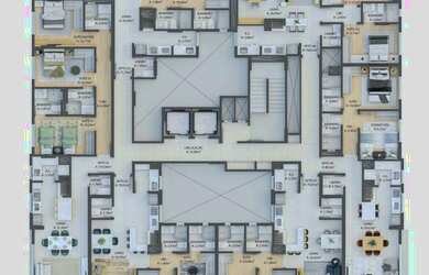 Imagem: O apartamento possui 2 Dormitórios, 1 Banheiro, 1 Vaga na garagem