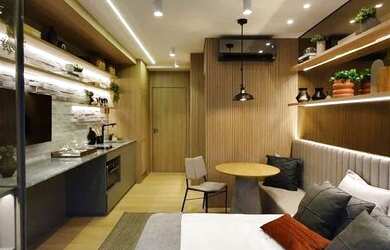 Imagem: O apartamento possui 1 Dormitório, 1 Banheiro, 24m² de Área