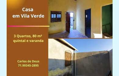 Imagem: Casa 3 Quartos, 80 m², varanda, quintal, área de serviço