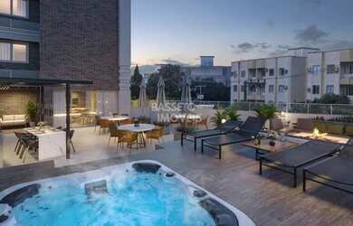 Imagem: O apartamento possui 2 Dormitórios, 1 Banheiro, 1 Vaga na garagem