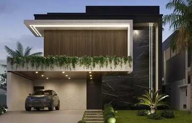 Imagem: A casa possui 4 Dormitórios, 5 Banheiros, 4 Vagas na garagem