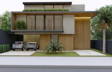 Imagem: A casa em condomínio possui 5 Dormitórios, 5 Banheiros, 4