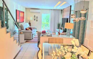 Imagem: A casa em condomínio possui 4 Dormitórios, 5 Banheiros, 3