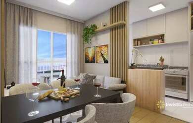 Imagem: O apartamento possui 2 Dormitórios, 1 Banheiro, 1 Vaga na garagem