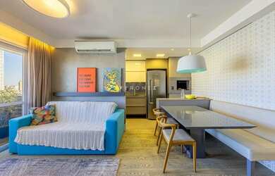 Imagem: O apartamento possui 1 Dormitório, 2 Banheiros, 1 Vaga na garagem