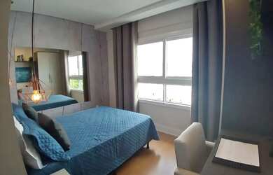 Imagem: O apartamento possui 1 Dormitório, 1 Banheiro, 1 Vaga na garagem