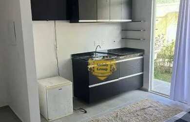 Imagem: O apartamento possui 1 Dormitório, 1 Banheiro, 1 Vaga na garagem