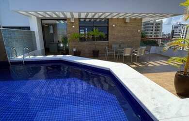 Imagem: O apartamento na cobertura possui 3 Dormitórios, 4 Banheiros