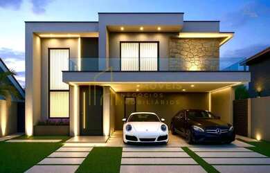 Imagem: A casa possui 4 Dormitórios, 4 Banheiros, 4 Vagas na garagem