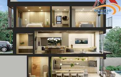 Imagem: A casa em condomínio possui 3 Dormitórios, 2 Banheiros, 3