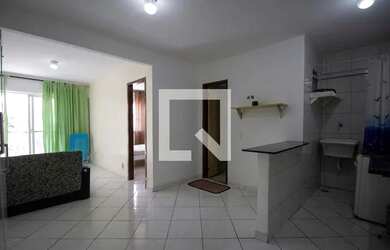 Imagem: O apartamento possui 1 Dormitório, 1 Banheiro, 1 Vaga na garagem