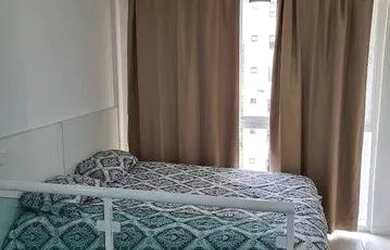 Imagem: O apartamento possui 1 Dormitório, 1 Banheiro, 1 Vaga na garagem