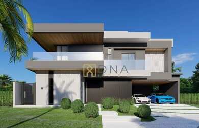 Imagem: A casa em condomínio possui 5 Dormitórios, 5 Banheiros, 470m²