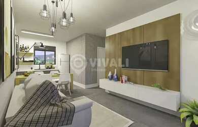 Imagem: O apartamento possui 2 Dormitórios, 1 Banheiro, 1 Vaga na garagem