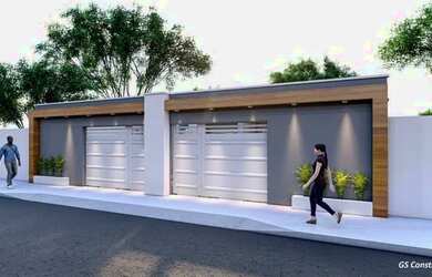 Imagem: A casa possui 3 Dormitórios, 2 Banheiros, 2 Vagas na garagem