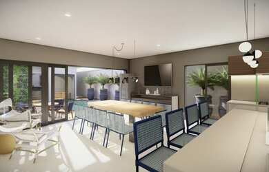 Imagem: A casa em condomínio possui 4 Dormitórios, 5 Banheiros, 3