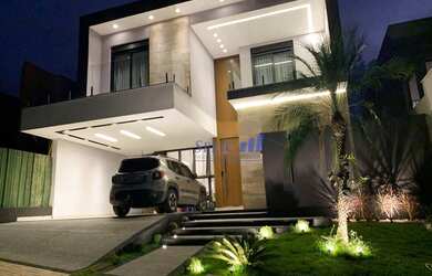 Imagem: A casa em condomínio possui 4 Dormitórios, 5 Banheiros, 4