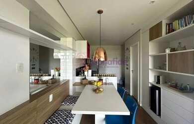 Imagem: O apartamento possui 1 Dormitório, 2 Banheiros, 1 Vaga na garagem