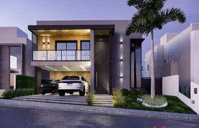 Imagem: A casa em condomínio possui 4 Dormitórios, 5 Banheiros, 2